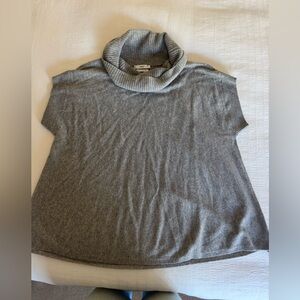 EUC-Vince Cashmere Cowl Neck Short Sleeve Sweater Tunic